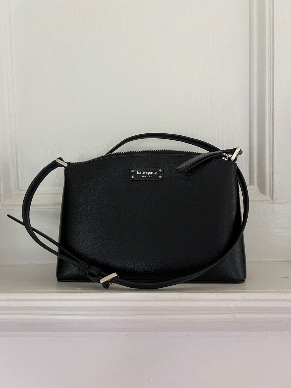 kate spade Black Leather Top-Handle Crossbody Satchel